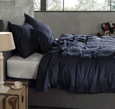 Zohome Satinado Dekbedovertrek - Tweepersoons - Katoensatijn - 200x200-220cm - Blauw