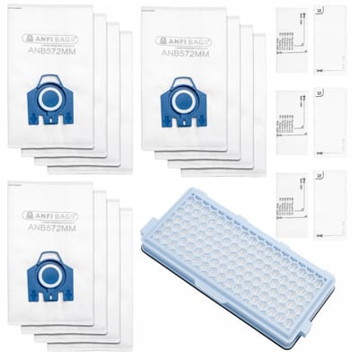 AreoSe - Stofzuigerzakken en filters voor MIELE C3 C2 - 12 zakken + 7 filters