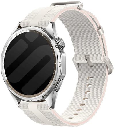 Strap-it Sportief siliconen bandje geschikt voor Huawei Watch GT 6 - 41mm / GT 5 Pro - 41mm / GT 5 - 42mm / GT 4 - 41mm / Fossil Gen 6, 5e - 42mm / Charter HR / Q Venture Gen 4-3 / Xiaomi Watch S4 - 41mm / Withings ScanWatch 2, 1 - Sterrenlicht