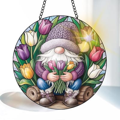 Kleurrijke Glazen Zonvangende Decoratie van 20 cm voor Raam, Woonkamer, Tuin of Balkon met Ketting en Haak, Perfect als Cadeau Idee