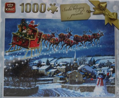 Legpuzzel 1000 Stukjes - Kerstpuzzel Kerstman Brengt Cadeautjes - Puzzel Kerst - Legpuzzels Winter (68 x 49 cm)