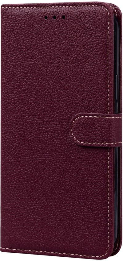 Hoesje geschikt voor iPhone 16e - Bookcase - Koord - Pasjeshouder - Portemonnee - Camerabescherming - Kunstleer - Bordeaux Rood