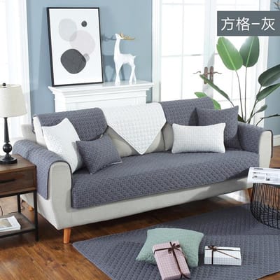 Universeel voor alle seizoenen Ruit Sofa Kussen Puur Katoen Sofa Hoes Effen Kleur Antislip Stof Kunst Sofa Hoes Machinewasbaar 70x70cm 1pcs