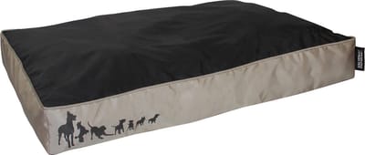 Happy-House Blokkussen Dog Lifestyle Taupe&Zwart - Hondenkussen - 110 x 75 x 15 cm