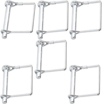 Clutch Pins 6 x 50 mm, 6 Stuks Vergrendelbouten, Rechthoekige Splits en Pijpklemmen voor Boerderijtrailer, Tuin en Huishoudelijk Gebruik