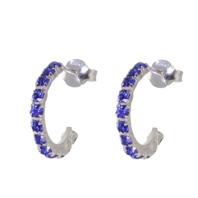 Behave – Oorbellen – 925 Sterling Zilveren Oorringen met Konings Blauw Kristal steentjes