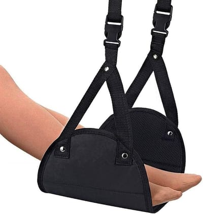 Hoofdhangmat - Draagbare voetsteun van premium schuim - In hoogte verstelbaar - Reisaccessoires - Zwart Foot rest