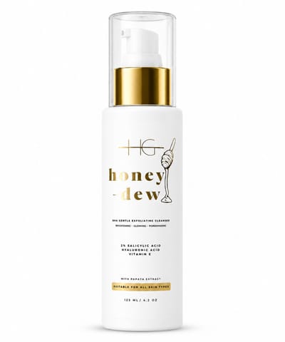 HG Aesthetics Gezichtsreinigingsgel met Honing & Salicylzuur - Exfoliërende Lichaamsscrub - Hydraterende Lichaamsreiniger - Verzorgende Douchegel tegen Droge Huid - 125ml - cadeautje vrouw