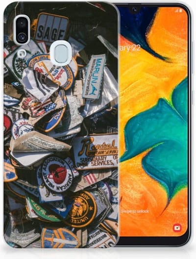 Samsung Galaxy A30 Siliconen Hoesje met foto Badges