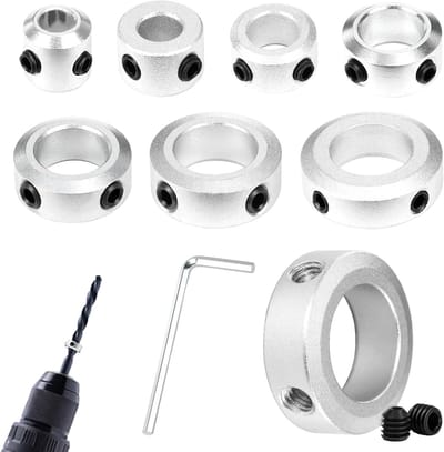 Set van 8 Verstelringen van 4/6/8/10/12/16/18/20 mm met Verstelbare Schroef en Inbussleutel, Ideaal voor het Bevestigen van Lagers en Tandwielen, Diepte Stopringen voor Precisie en Stabiliteit