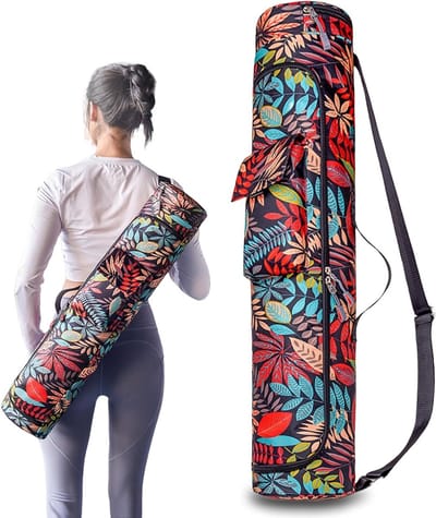 Yoga Mat Draagtas met Opbergvakken, Waterdicht en Verstelbare Schouderriem, Ideaal voor Gym en Pilates, Inclusief Fleshouder en Vochtcompartiment