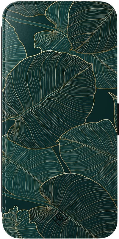 Casimoda® bookcase - Geschikt voor Samsung Galaxy A57 - Hoesje met pasjeshouder - Monstera Leaves - Groen - Kunstleer