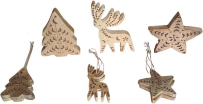 House of Seasons Kersthanger,Decoratief beeld bruin,Set van 9