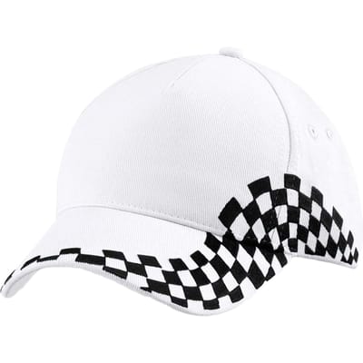 Beechfield Grand Prix Baseball Cap (Wit)