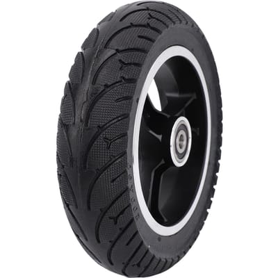 200x50 Massief Bandwiel Demping 8 X 2 Inch Scooterband met Aluminiumlegering Naaf Vervanging voor Razor E100 E200 E300 black