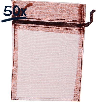 50 organza zakjes (8x10)cm met trekkkoord cadeauzakjes caseautasje snoepzakje bruiloft bedankje weggeefgeschenk feestartikel knutsel hobby versiering feestdecoratie