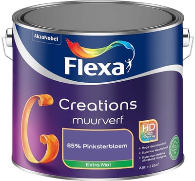 Flexa - Creations Muurverf Extra Mat - 85% Pinksterbloem - Mengverf - 2,5 L