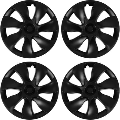 Wheel Covers voor Tesla Model Y 2020-2023 - 4-delige Matte Zwarte Rims Bescherming, 19 Inch Gemini Hub Caps Vervangingen voor Wielen en Velgen