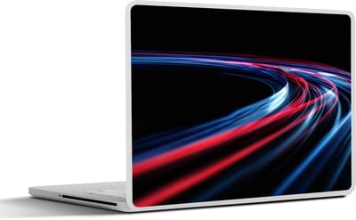 Laptop sticker - 10.1 inch - Gaming - Lichtbanen - Golvend - Rood - 25x18cm - Laptopstickers - Laptop skin - Cover