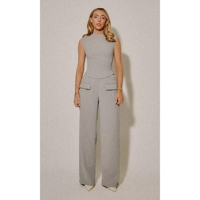 Odd Muse Wide Leg Trousers Grey Maat: M REG | Pantalons Outlet | Dames | Grijs