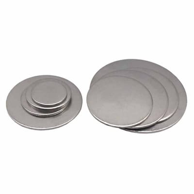 Ronde Plaat - Roestvrij Staal - Industrieel Gebruik - Hoge Hardheid - 80 mm Diameter - Zilverkleurig