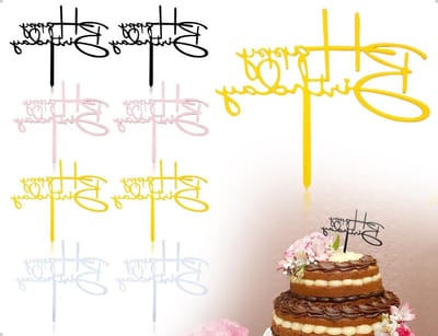 8 Stuks Happy Birthday Acryl Taart Toppers voor Verjaardagstaarten - Herbruikbare Cupcake Decoratie (4 Kleuren, 12 x 13.7 cm) - Feestdecoratie, Taartaccessoires, Verjaardagsversiering