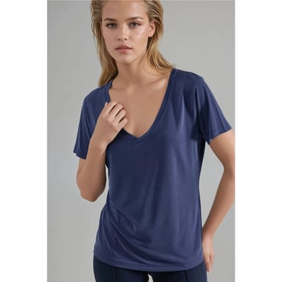 V-hals Korte Mouw Modal Blouse