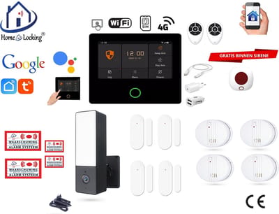 Draadloos alarmsysteem voor woning/camper/boot/caravan werkt met wifi en sim kaart en met spraakgestuurde apps. (Nederlands of Frans stem en tekst) ST01A-36