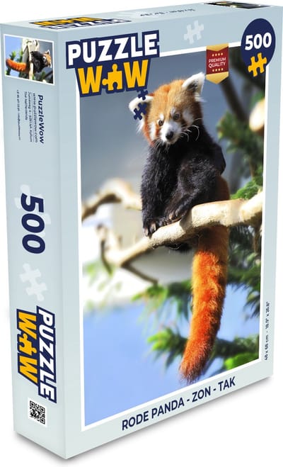 Puzzel Rode Panda - Zon - Tak - Legpuzzel - Puzzel 500 stukjes