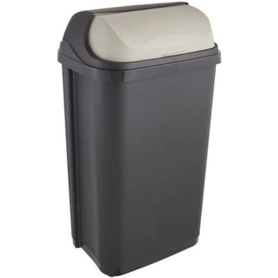 OKT 2053713 Poubelle Roll-Top 50 l en Graphite/crème, Plastique, 39 x 29,5 x 67,5 cm