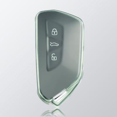 Transparante Autosleutel Cover Geschikt voor VW Golf 8, Seat Leon, Skoda Octavia en Meer - Bescherming, Duurzaam, Stijlvol (Groen)
