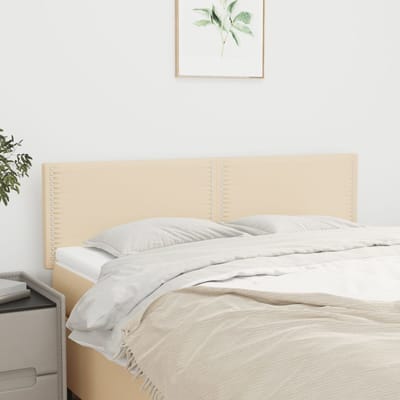 vidaXL Hoofdborden 144x5x78/88 cm stof crèmekleurig