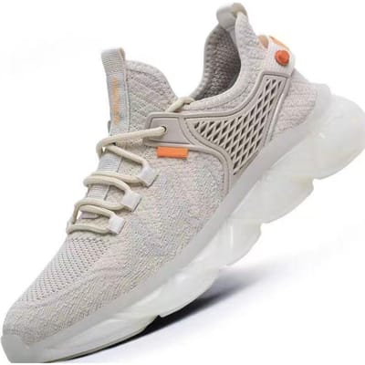 Zomer Flyknit Lage Top Sneaker Hardloopschoenen Trendy Ademend Schoenen met Zachte Zool Casual Kokos Herenschoenen 44 gray