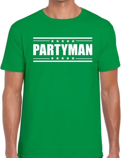 Partyman t-shirt groen heren S