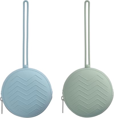 Praktische en Draagbare Fopspeen Box, Set van 2, BPA-vrij, Ideaal voor Thuis en Op Reis, Fopspeen Opbergdoos en Houder in Blauw en Groen