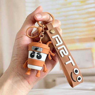 Italiaanse Brainrot Dieren Figuur Sleutelhangers Tung Tung Tung Sahur Tralalero Tralala Ballerina Cappuccino Pop Sleutelhangers Tassen Hanger brown