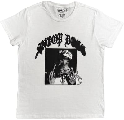 Snoop Dogg - Middle Finger Heren Tshirt - S - Wit