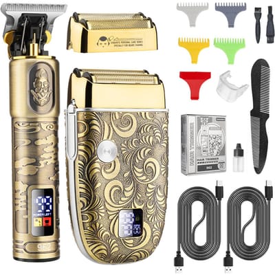 Bestauty Elektrische Haartrimmer Haartrimmer Heren Baard Scheermes Scheerapparaat Kapselset met 4 Opzetkammen