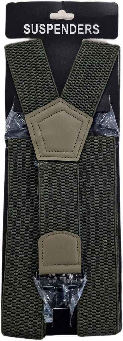 Bretels | Kleur: Groen | Bretels Heren Volwassenen | Stevige Musketon Haak | 3 Sterke Haken | One Size Fits All