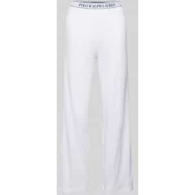 Straight leg pyjamabroek met elastische band met label