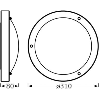OSRAM BADKAMER CLASSIC ROUND badkamerplafondlamp 280mm, chroom, E27 fitting, kan worden uitgerust met een slimme lamp, hoogwaardige afwerking, cilindrische vorm, IP44
