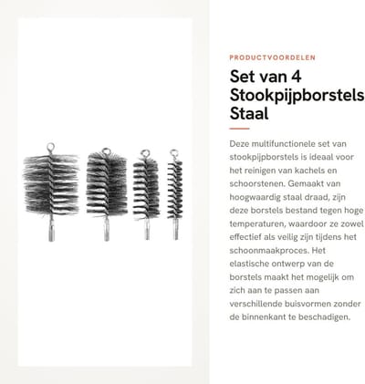 Dailygoods- Kachelpijpborstel Set van 4 - Stalen Borstel - Hoge Temperatuur Weerstand - Corrosiebestendig - Diverse Diameters 30/50/80/100mm - Multifunctioneel - Schoorsteenborstel