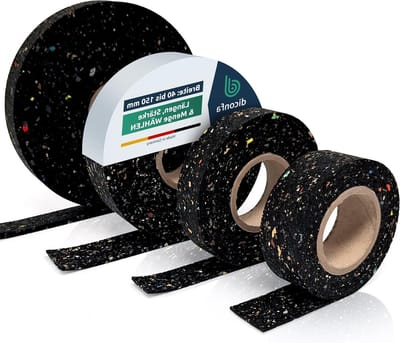 Rubberen Graanrollen - Terras Pads Rubber - Terras Ondersteuning - Oneffenheden Compenseren - 10 Stuks 50x2000x15mm - Zwart