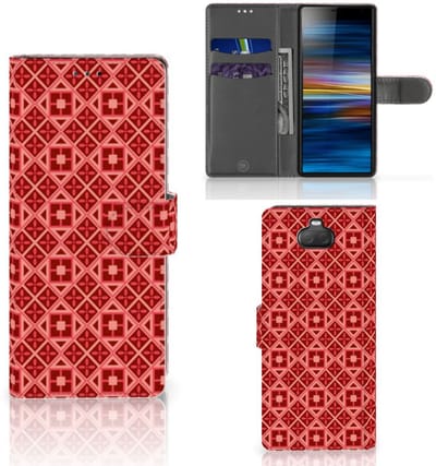 Sony Xperia 10 Telefoon Hoesje Batik Rood