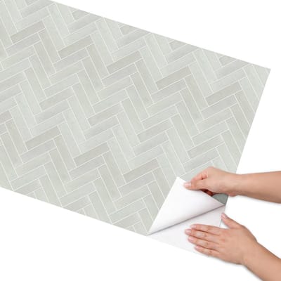 Coloray Meubel Wrap Folie - Romig Meubelfolie - 65x130 cm - Decoratiefolie Licht visgraatpatroon - Meubel Wrap Folie - Minimalist Meubelfolie - Plakfolie Meubels - Keuken decoratie - Achtergronden en patronen