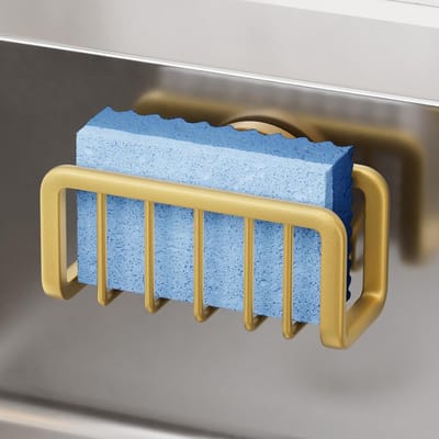 Sponshouder met Sterke Zuignap voor Keuken, Ideaal voor Opberging van Spons, Doek en Borstel in de Spoelbak