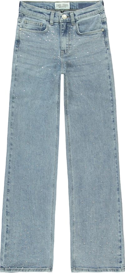 Cars Jeans Yara Den.Rhinestone Blue Used Meisjes Jeans - Maat 158