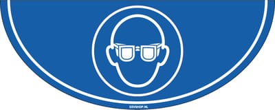 Oogbescherming verplicht vloersticker M004 - 750 x 300 mm