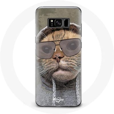 Hoesje voor de Samsung Galaxy S8 Kat met een grappige fotokap Dieren