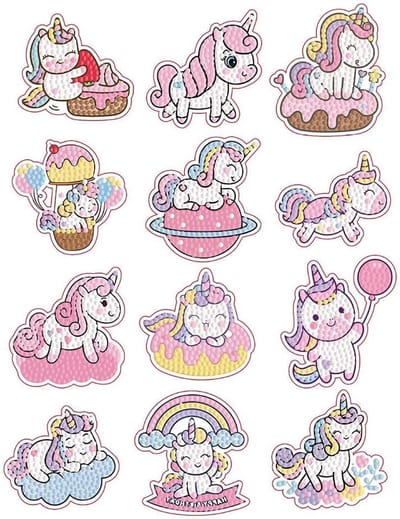Creatieve Diamant Schilderen Set voor Kinderen, Unicorn Thema, Inclusief Gereedschap en DIY Materialen, Geschikt voor Meisjes vanaf 4 Jaar